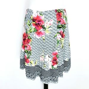WHBM Womens 8 Floral Geometric Skirt Lined